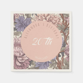 Guardanapo De Papel Trendel pastel retro floral Cor-de-rosa Azul Anive