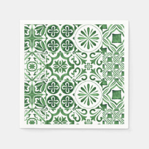 Guardanapo De Papel Trendência italiana de Verão azulejo Verde