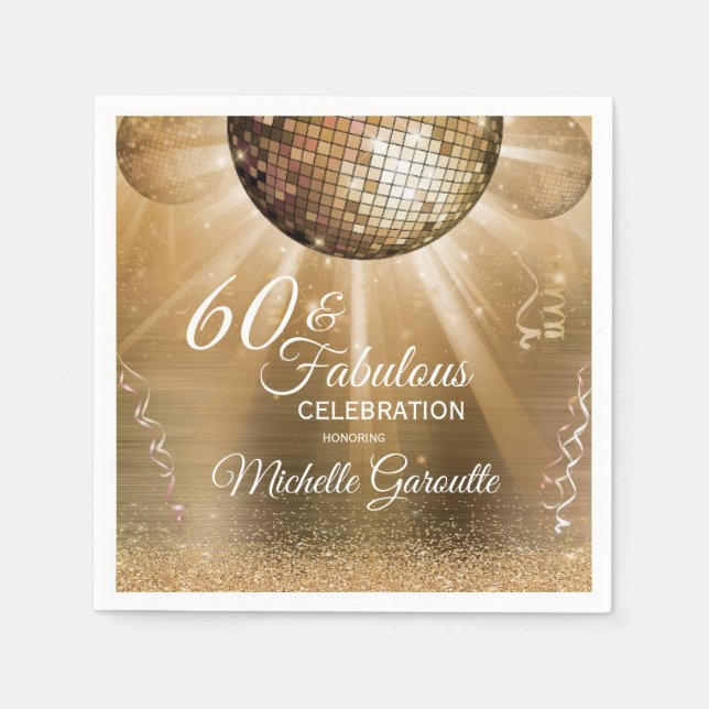 Guardanapo De Papel Trendy 60 e Dourado fabuloso (Frente)