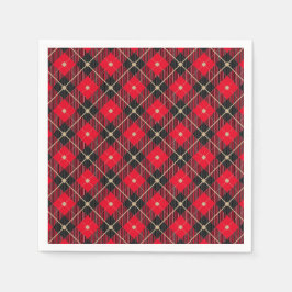 Guardanapo De Papel Trendy Black Red Xadrez