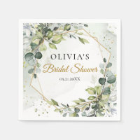 Trendy boho greenery Foliage chá de panela de ouro