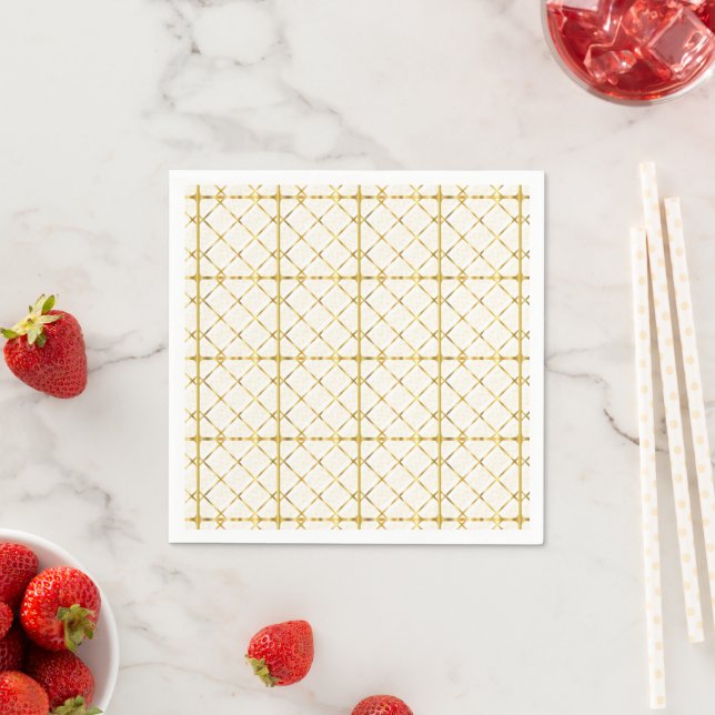 Guardanapo De Papel Trendy Dourado Geométrico Na moda Patterno (Insitu)