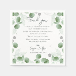 Guardanapo De Papel Trendy Eucalyptus deixa casamento Obrigado Mensage