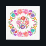Guardanapo De Papel Trendy Floral Fiesta Patterna Mexicana<br><div class="desc">Os guardanapos da Fiesta com flores e padrões vibrantes mexicanos inspirados. © Blue Bunny Studio</div>