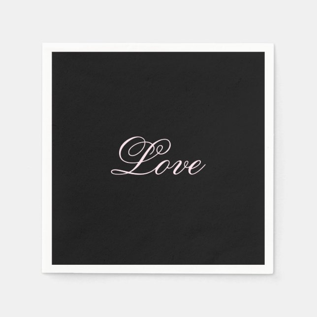 Guardanapo De Papel Trendy Love Calliografia Script Black (Frente)