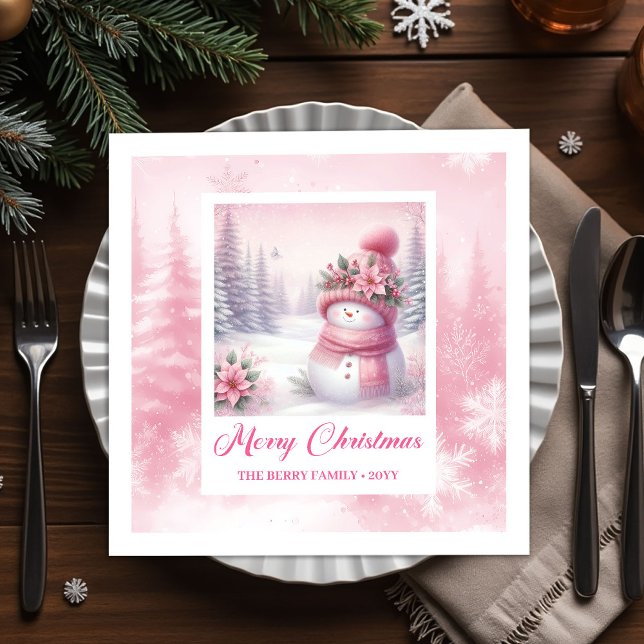 Guardanapo De Papel Trendy Pinkmas Kids Winter Forest Cozy Scene Xmas (Trendy Pinkmas Kids Winter Forest Cozy Scene Christmas Napkins

)