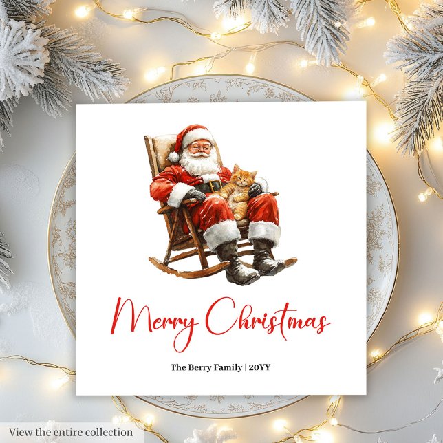 Guardanapo De Papel Trendy Santa Claus Modern Warmish Holiday Napkin (Trendy Santa Claus Modern Warmish Holiday Napkin)