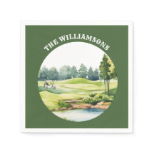 Trendy Watercolor Golf Oriented Course Cart