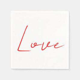 Guardanapo De Papel Trendy White Red Love Nome da Manuscrito