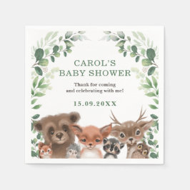 Guardanapo De Papel Trendy Woodland Animal Forest Greenery Party