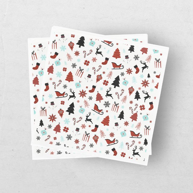 Guardanapo De Papel Trenó de Rena Santa Árvores de Natal (Criador carregado)