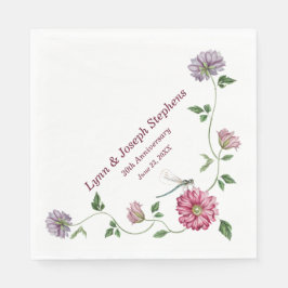 Guardanapo De Papel Trepadeira Floral Rosa e Roxo