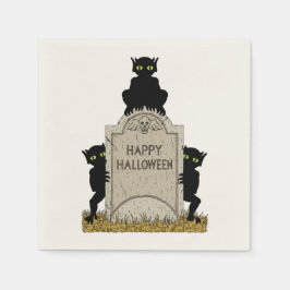 Guardanapo De Papel Três Diabinhos Feliz Halloween
