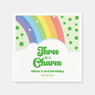 Guardanapo De Papel Três É Uma Festa Charm Do aniversário de 3 anos Ar