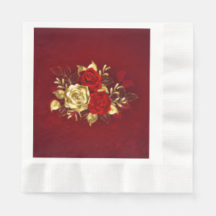 Guardanapo De Papel Três Rosas de joalharia