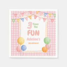 Três Vezes o Fun Aniversário Rosa