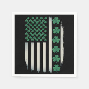 Guardanapo De Papel Trevo da Bandeira dos EUA Americana Dia de São Pat