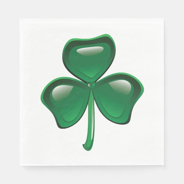 Guardanapo De Papel Trevo de Três Folhas Shamrock Verde (Frente)