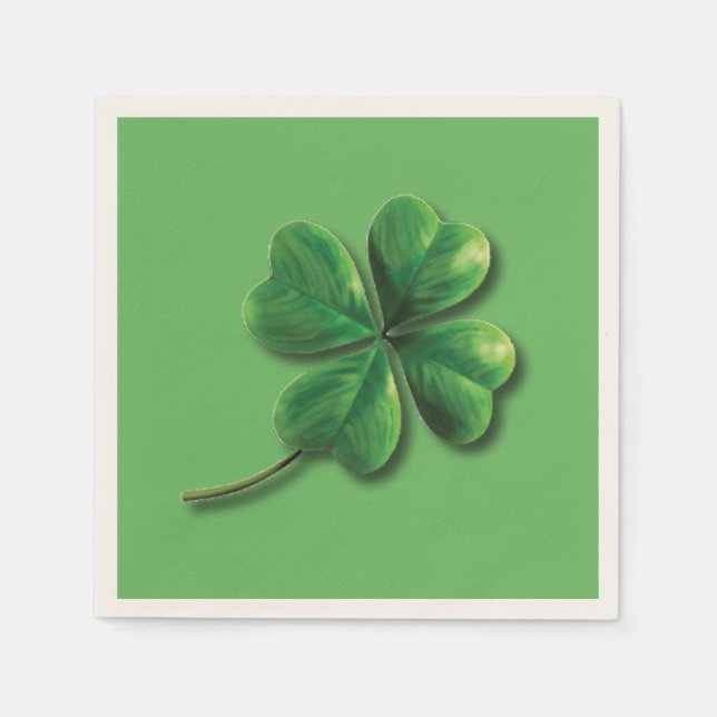 Guardanapo De Papel Trevo Irlandês Verde Moderno (Frente)
