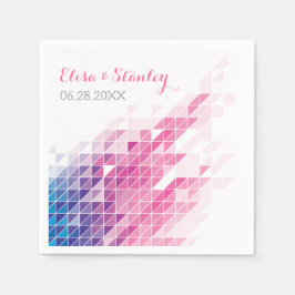 Guardanapo De Papel Triângulos geométricos cor-de-rosa casamento moder