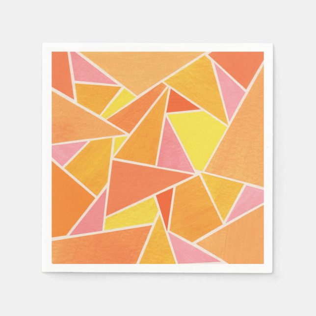 Guardanapo De Papel Triângulos Laranja (Frente)