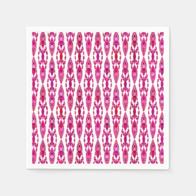 Guardanapo De Papel Tribal Batik - Burqundy e Fuchsia Rosa (Frente)