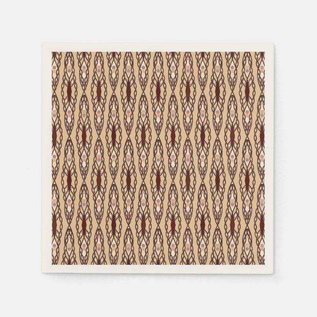 Guardanapo De Papel Tribal Batik - Tan, Dark Brown e Cream (Frente)