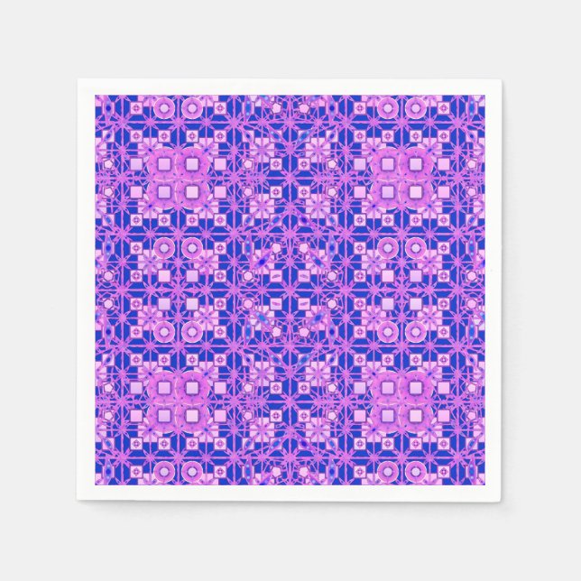 Guardanapo De Papel Tribal Batik - tons roxos (Frente)