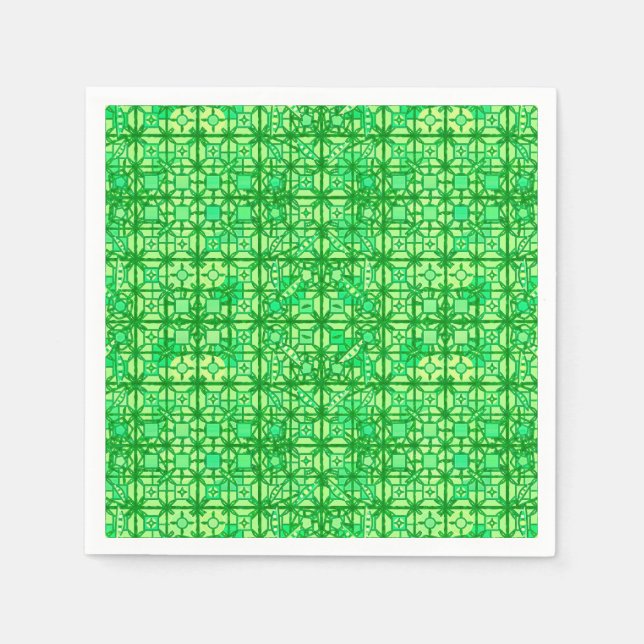 Guardanapo De Papel Tribal Batik - tons verdes (Frente)