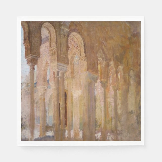 Guardanapo De Papel Tribunal dos Leões, Alhambra (por Henri Regnault) (Frente)