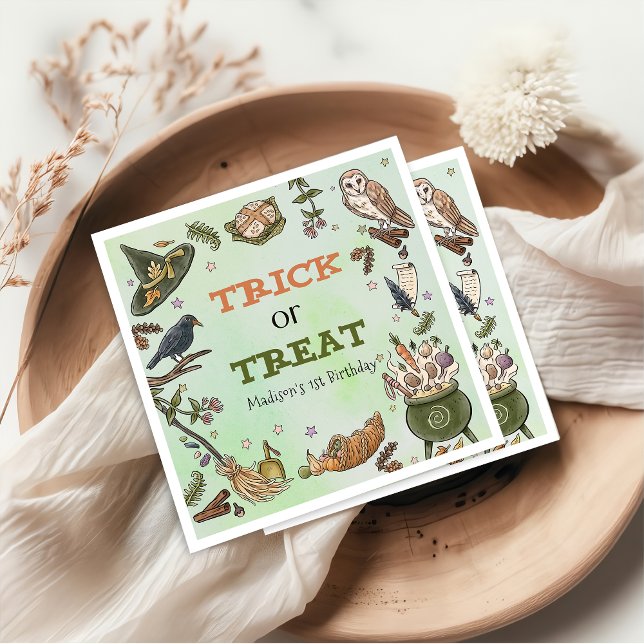 Guardanapo De Papel Trick ou Treat Witeen Aniversário de Dia das Bruxa (Criador carregado)