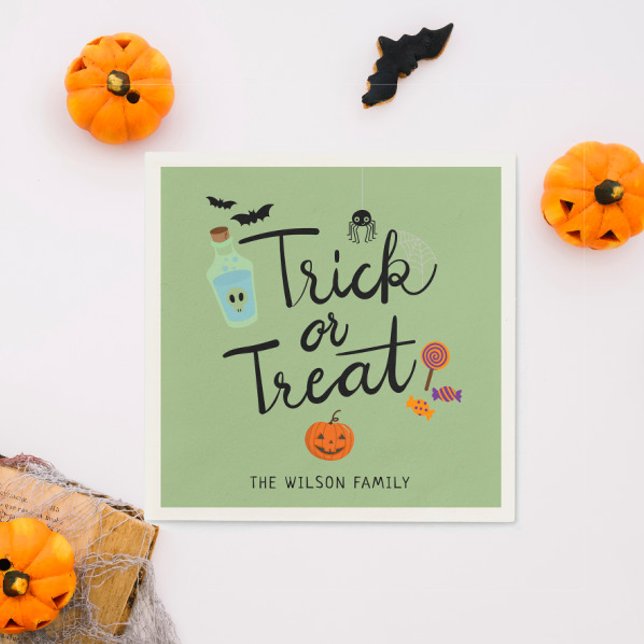 Guardanapo De Papel Trick ou Treine o Docinho de Halloween (Criador carregado)