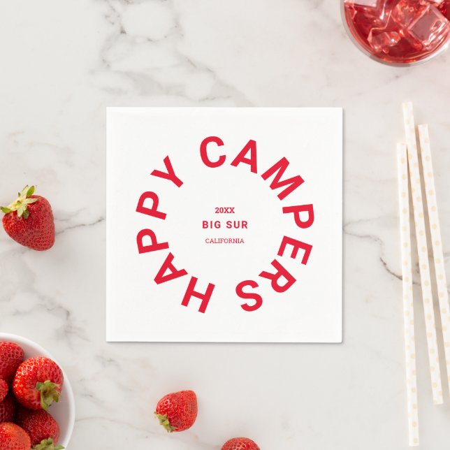 Guardanapo De Papel Trilha de acampamento Red Happy Personalizada (Insitu)