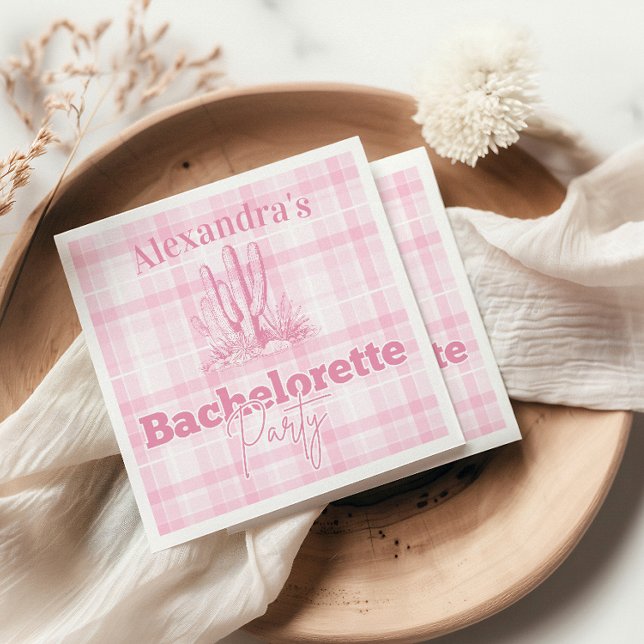 Guardanapo De Papel Trilha de Bachelorette Ocidental Rosa (Criador carregado)