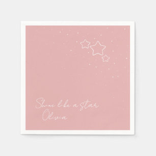 Guardanapo De Papel Trio de Estrelas a Rosa e Branco com mensagem e no