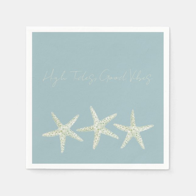 Guardanapo De Papel Trio de Estrelas-do-Mar em Aquarela (Frente)