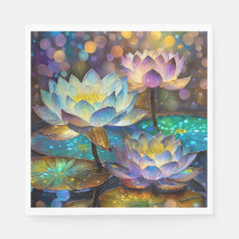 Guardanapo De Papel Trio de Flores de Lótus Brilhantes