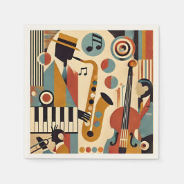 Guardanapo De Papel Trio Minimalista Moderno da Era do Jazz de Meados 