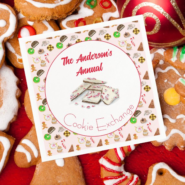 Guardanapo De Papel Troca de Cookies de Natal com Aquarela (Criador carregado)