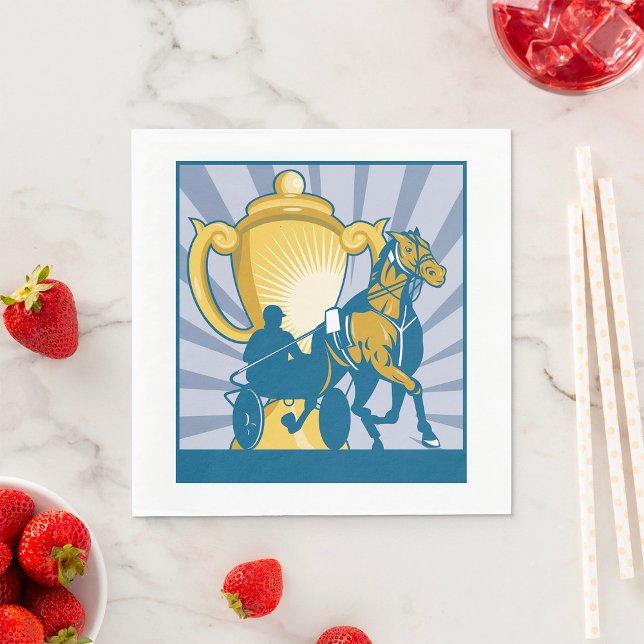 Guardanapo De Papel Troféu de Trotting Sulky e Cavalo (Criador carregado)