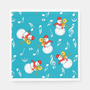 Guardanapo De Papel Trombone Snowman Music Notes Padrão