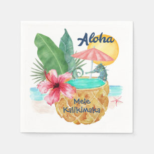 Guardanapo De Papel Tropical de Mele Kalikimaka Seacavalo Pineapple