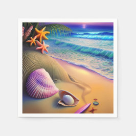 Guardanapo De Papel Tropical Fantasy Beach Sunset