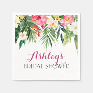 Guardanapo De Papel Tropical Flamingo Linda Floral Napkins amarelo