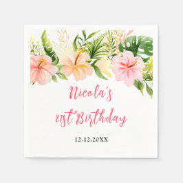 Guardanapo De Papel Tropical Jungle Floral Birthday