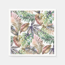 Tropical Napkins Verde e Blush Napkins Palm Folaf