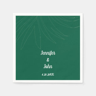 Guardanapo De Papel Tropical Palm Leaf Beach Wedter Hunter Green Cute