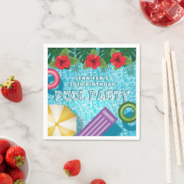 Guardanapo De Papel Tropical Summer Hibiscus Swimming Pool Birthday