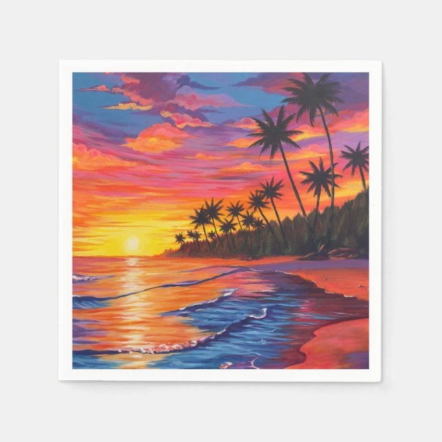 Guardanapo De Papel Tropical Sunset Napkins (Frente)