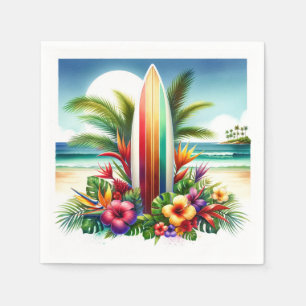 Guardanapo De Papel Tropical Surfboard O Grande ONE Festa de 1º Aniver